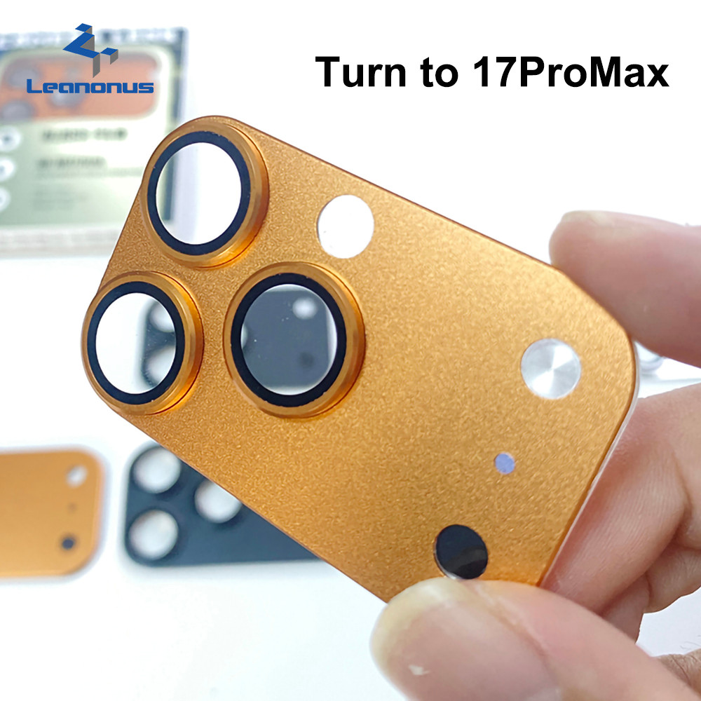 ตัวป้องกันเลนส์กล้องปลอมเข้ากันได้สําหรับ iPhone 16 Pro Max Turn to 17 Pro Max Design