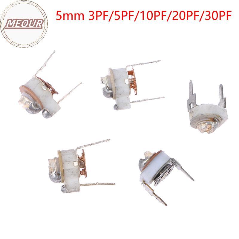 Meour 5PCS 5 มม.เซรามิคTrimmer CapacitปรับCapacitor TrimmerตัวแปรเซรามิคCapacitor 3PF 5PF 10PF 20PF 