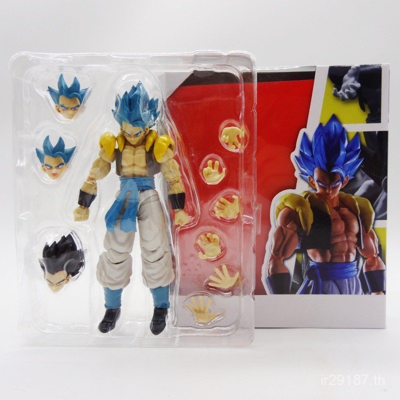 กล่องโมเดล Gogeta เครื่องประดับรูป Goku Movable Super Blue Joint Super Saiyan SHF TA8G