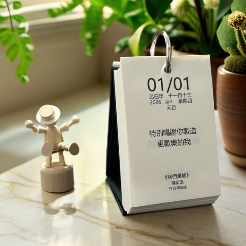 ปฏิทินตั้งโต๊ะตั้งโต๊ะ ปฏิทิน 2026 Eason Chan Lyrics ปฏิทิน 365 วัน ปฏิทิน Eason Chan สินค้าปฏิทินทา