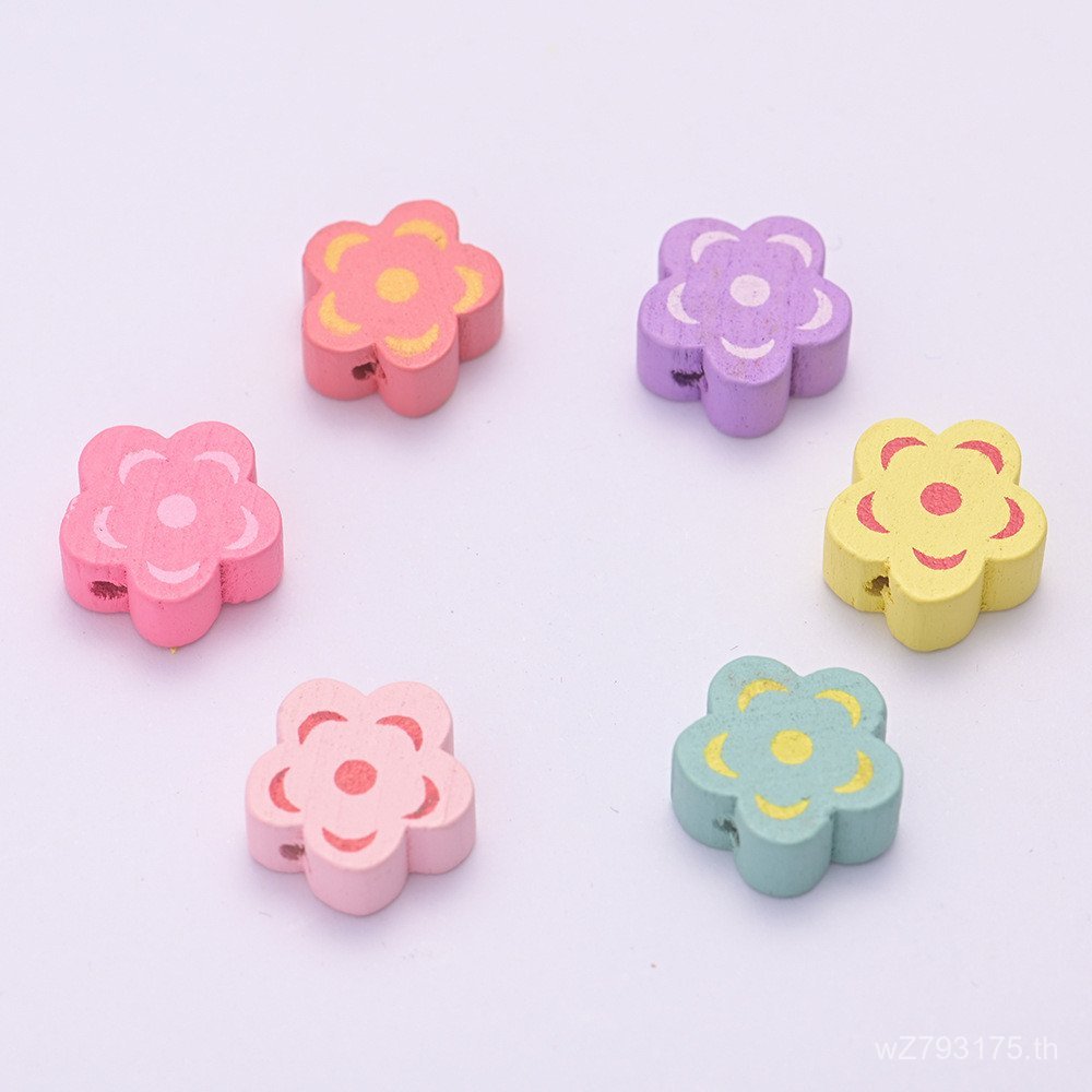 สร้อยคอสร้อยข้อมือ diy ดอกไม้ขนาดเล็กเด็ก Handmade ไม้ชิปตกแต่งเครื่องประดับ Perforated ins สไตล์ไม้