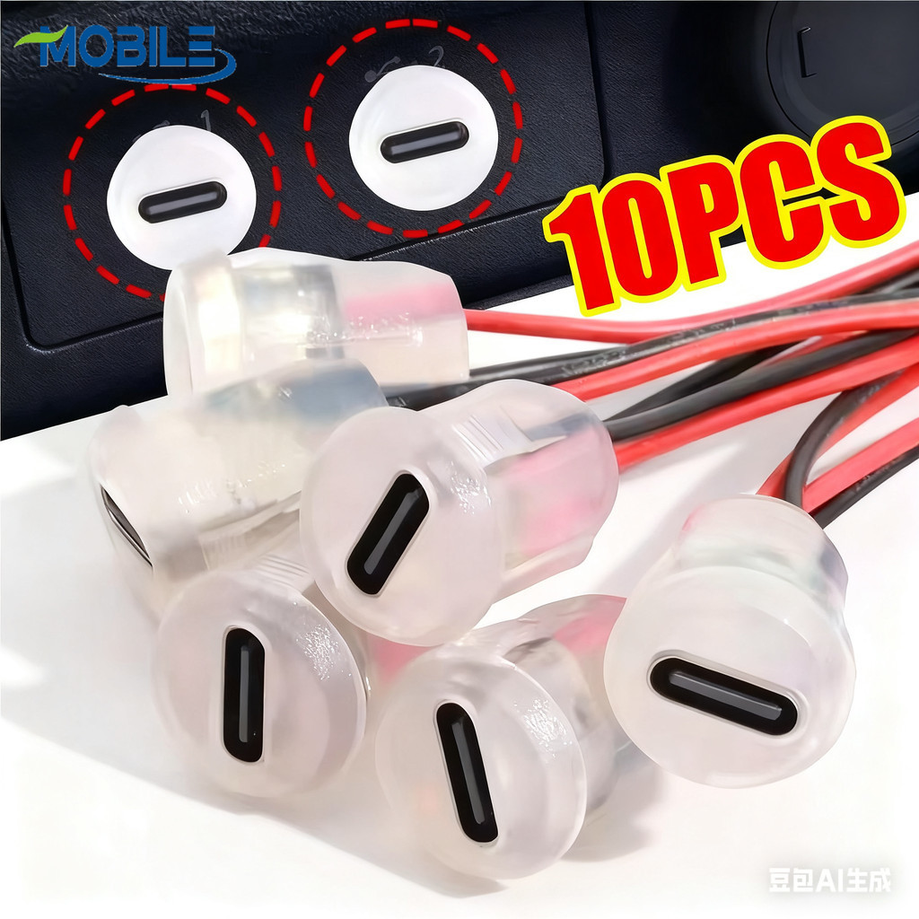 [AUTO&3C]ขั้วต่อหญิง Type-C กันน้ํา - อัตรา 3A 5V, วัสดุ PVC พร้อมลวดเปลือย 2 พิน, สายชาร์จข้อมูล DIY สําหรับอุปกรณ์หลายเครื่อง
