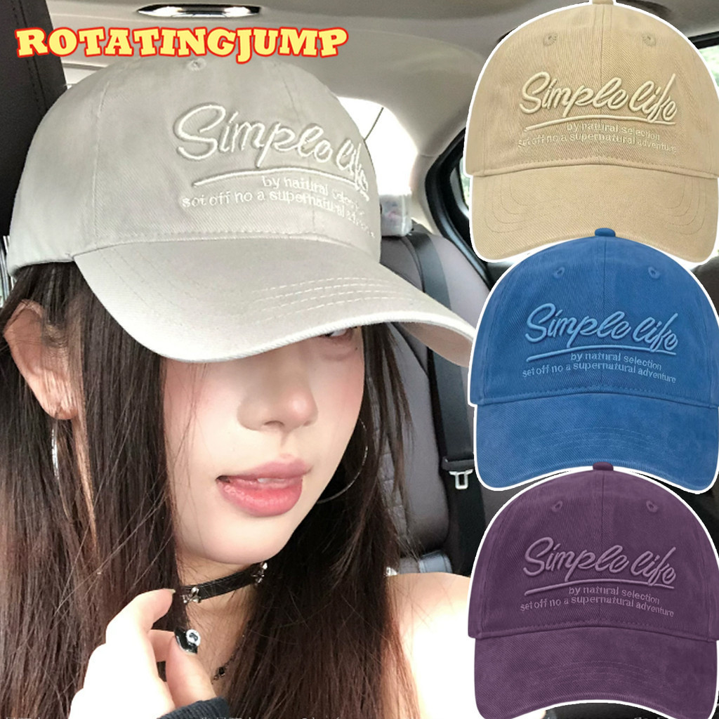 หมวกเบสบอลปักลายดีไซน์ย้อนยุค สายรัดปรับได้ สวมใส่สบายทุกวัน ในสีความอิ่มตัวสูงให้เลือกถึง 5 สี