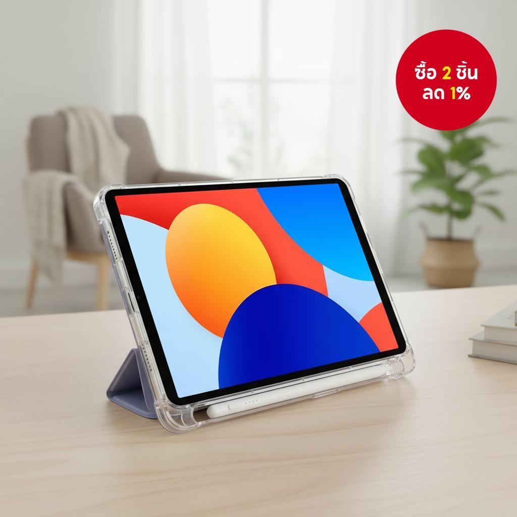 เคส Redmi Pad SE 8.7 นิ้ว แบบพับได้ ใส พร้อมที่ใส่ปากกา สําหรับ Xiaomi Pad 7