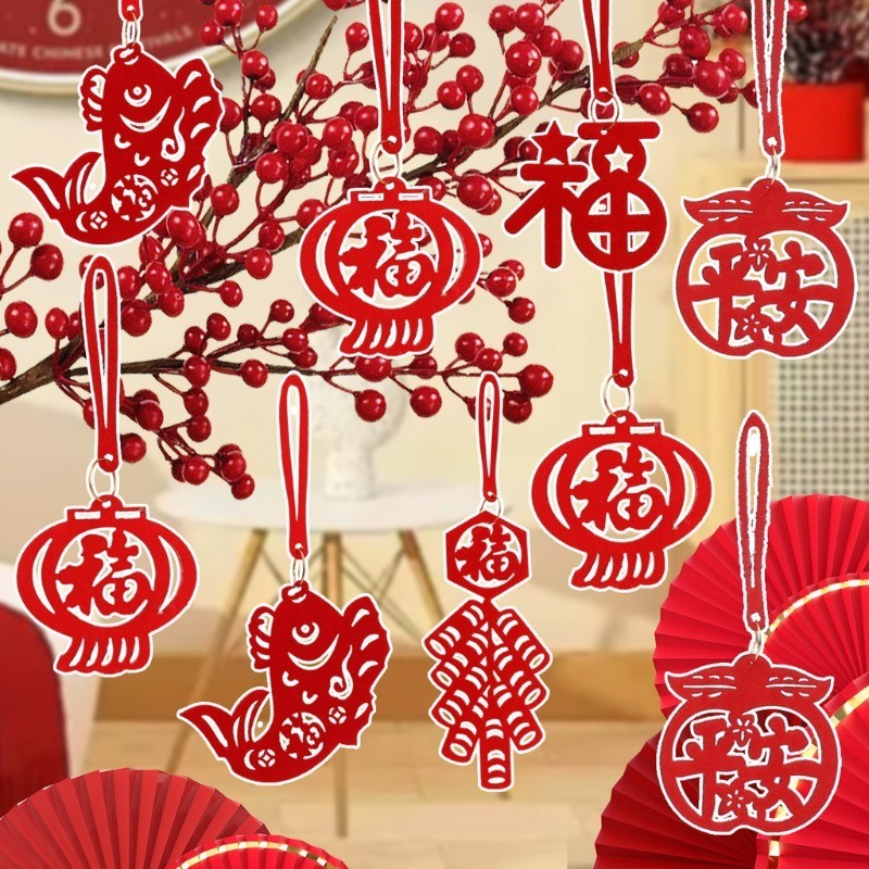 กำมะหยี่สีแดงจี้แขวนขนาดเล็ก สำหรับวันปีใหม่และโอกาสพิเศษ - รูปที่ 2