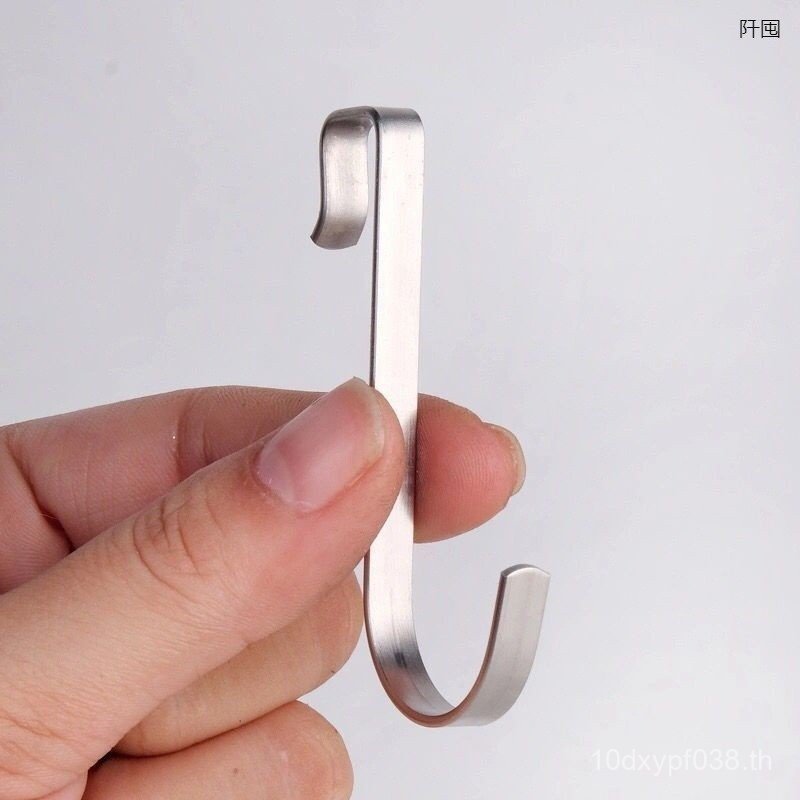 S-Shaped อุปกรณ์เสริม Hook ตะขอสแตนเลส Hook ห้องน้ํา 304 หลอดสี่เหลี่ยมห้องนอนเหล็กแบนตะขอขนาดเล็กคร
