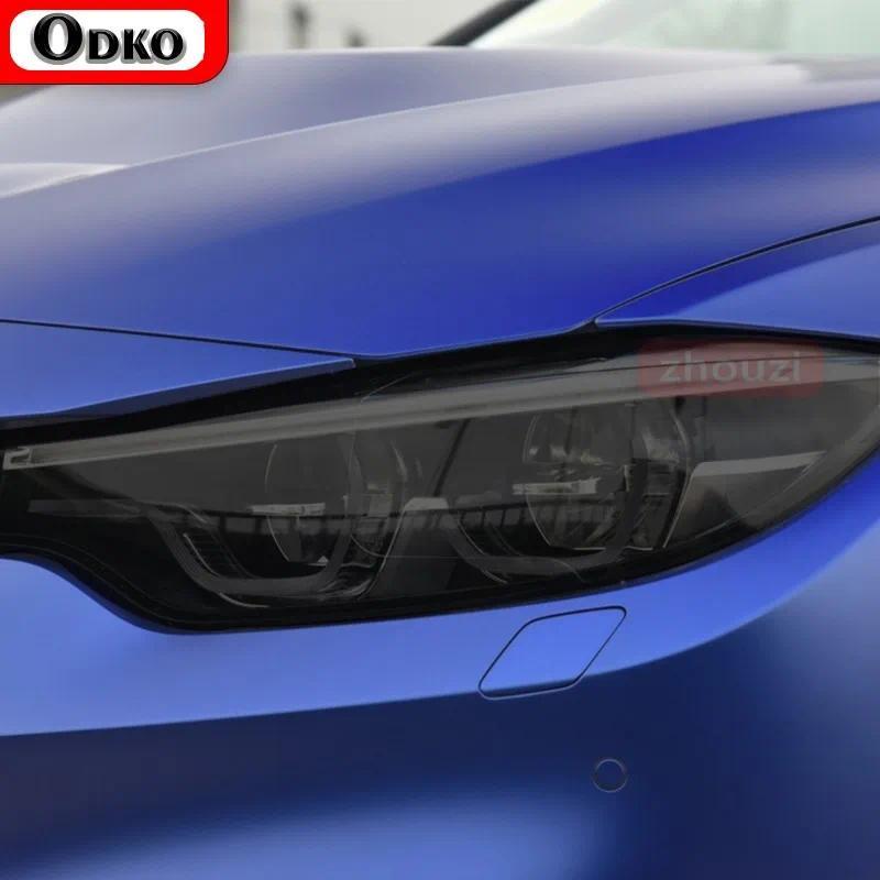 2 ชิ้นสําหรับ BMW M3 F80 M4 F82 F83 CS Coupe ไฟหน้ารถ Tint สีดําป้องกันฟิล์มป้องกันสติกเกอร์ TPU โปร