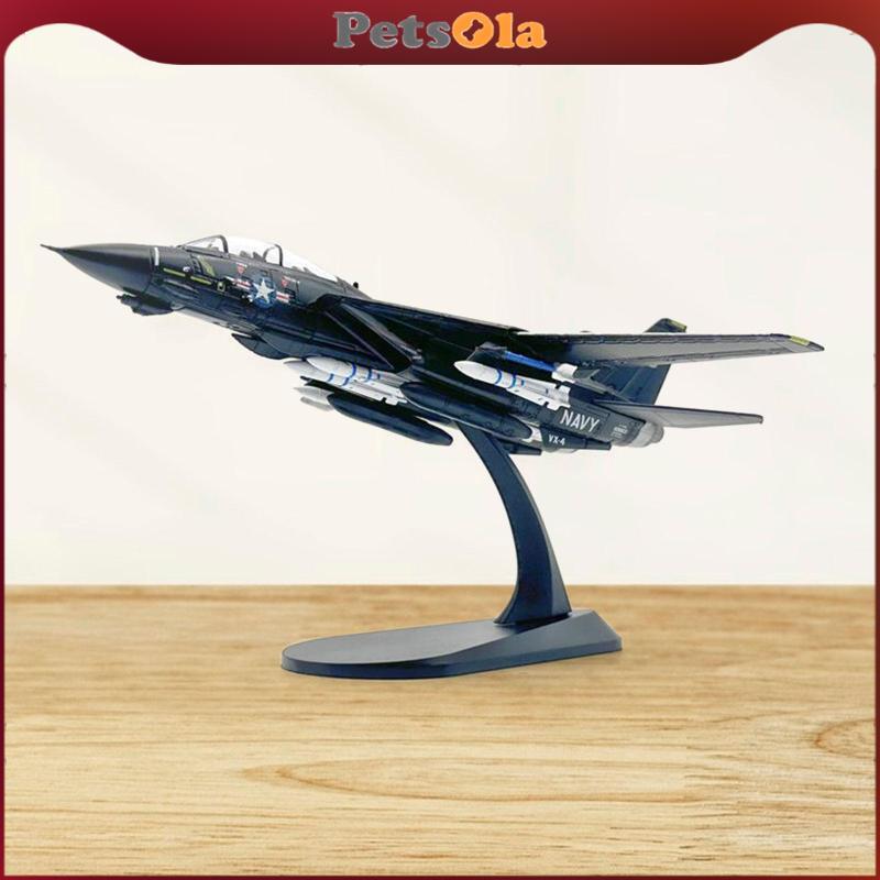 [PETSOLA] Alloy 1/100 F14A Fighter Airplane Diecast Model Retro Plane Model for Cafe