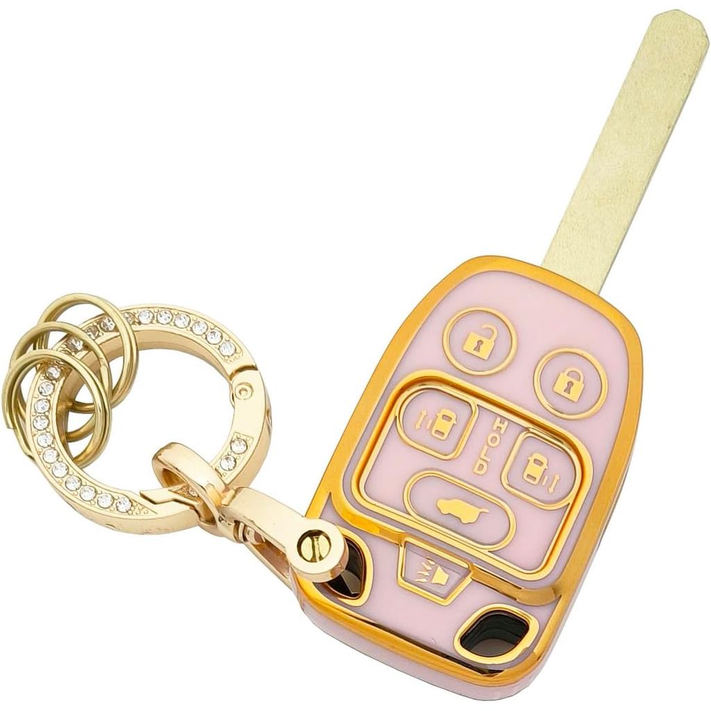 Key Fob Cover Case Shell พวงกุญแจสําหรับ Honda Odyssey 2011 2012 2013 (N5F-A04TAA) สีชมพู (สําหรับ H