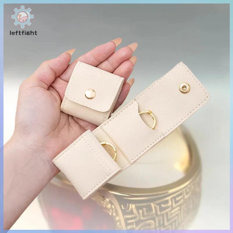 ซ้าย น่ารักไมโครไฟเบอร์ขนาดเล็ก Snap ปิดกระเป๋าเครื่องประดับพับกระเป๋าสตั๊ดต่างหูแหวน Charm สร้อยคอ 