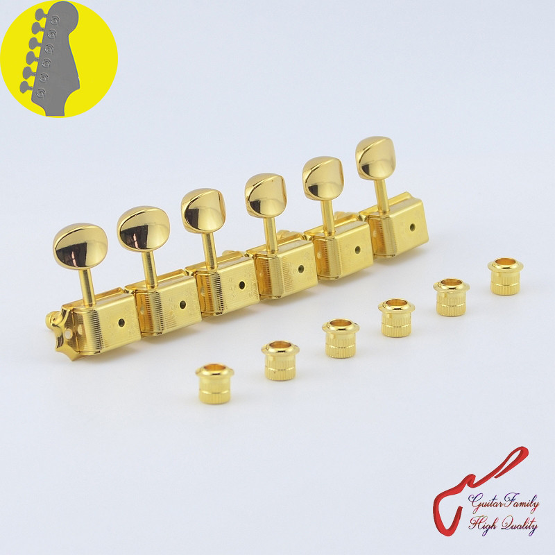 ของแท้ 6 In-line GOTOH SD91-05M-HAPM Kluson Vintage Guitar Locking Machine Head Tuners (สีทอง) MADE 