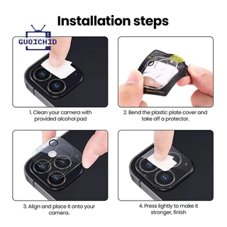 ฟิล์มเลนส์กล้อง3D/9H รุ่น กระจกกันเลนส์ For iOS 17 16 15 Pro Max 11 14 12 13 Pro Max 12 13 Mini 16 15 Plus แบบเต็มแผ่น