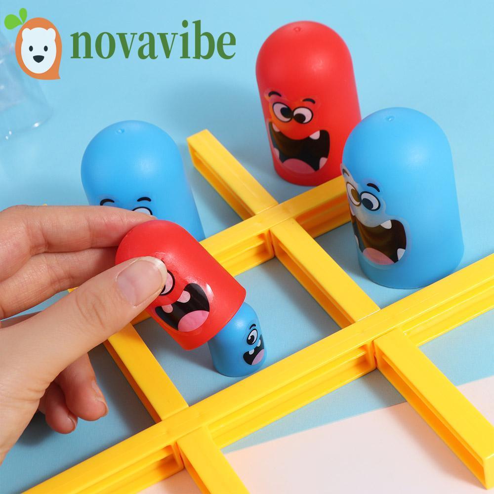 NOVAVIBE 2 ผู้เล่น Tic-Tac-Toe,เกมกระดานแม่ลูกใหญ่กินขนาดเล็กGobble Boardของเล่น,ปริศนาMontessori In