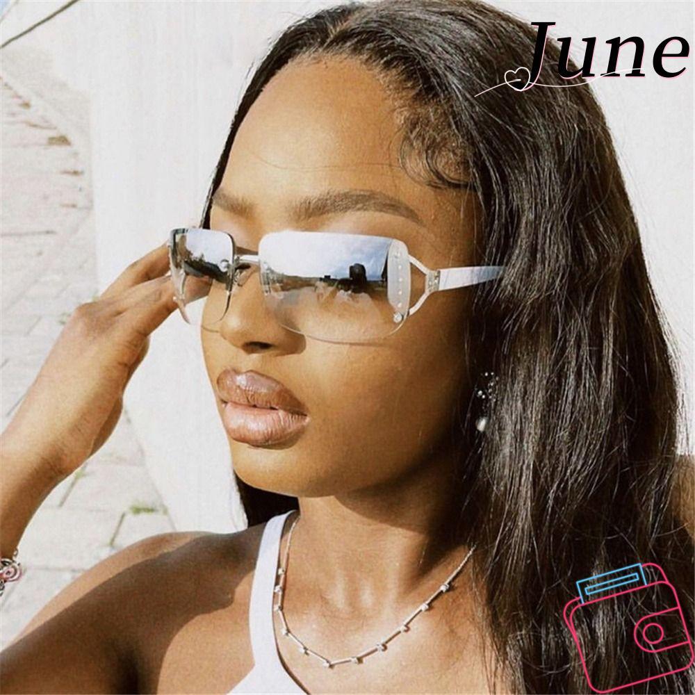 JUNEGOODS Y2K Sun Glasses Retro Fashion 2000S UV400 Wrap รอบ