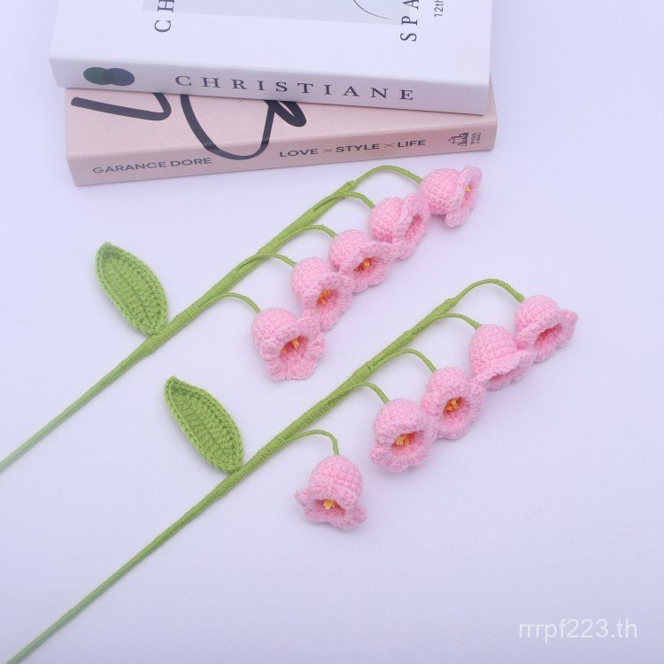 Lily of the Valley ขายส่งช่อดอกไม้ขนสัตว์ Lily of the Valley ช่อดอกไม้โครเชต์จําลองดอกไม้โครเชต์ดอกไ