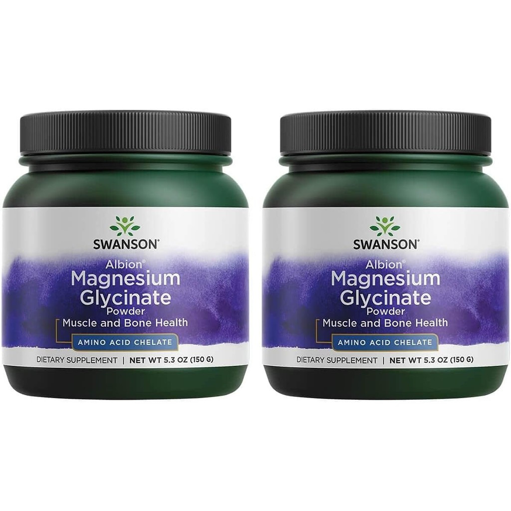 Swanson Albion Chelated Magnesium Glycinate 5.3 Ounce (150 g) Pwdr - (2 Pack)