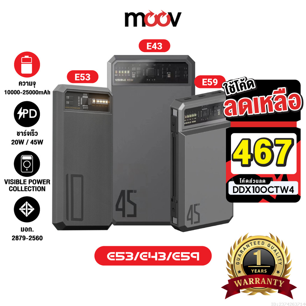 [467บ.โค้ดคุ้ม] Orsen by Eloop E53 E43 E59 10000mAh 20000mAh 25000mAh แบตสำรอง Powerbank ชาร์จเร็ว 2