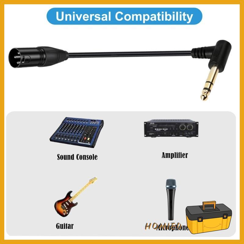 HOMIE0 90° 6 35 มม. 1 4 Male to XLR Female Male Adapter Cable Quarter นิ้ว TS TRS to XLR 3 Pin Inter