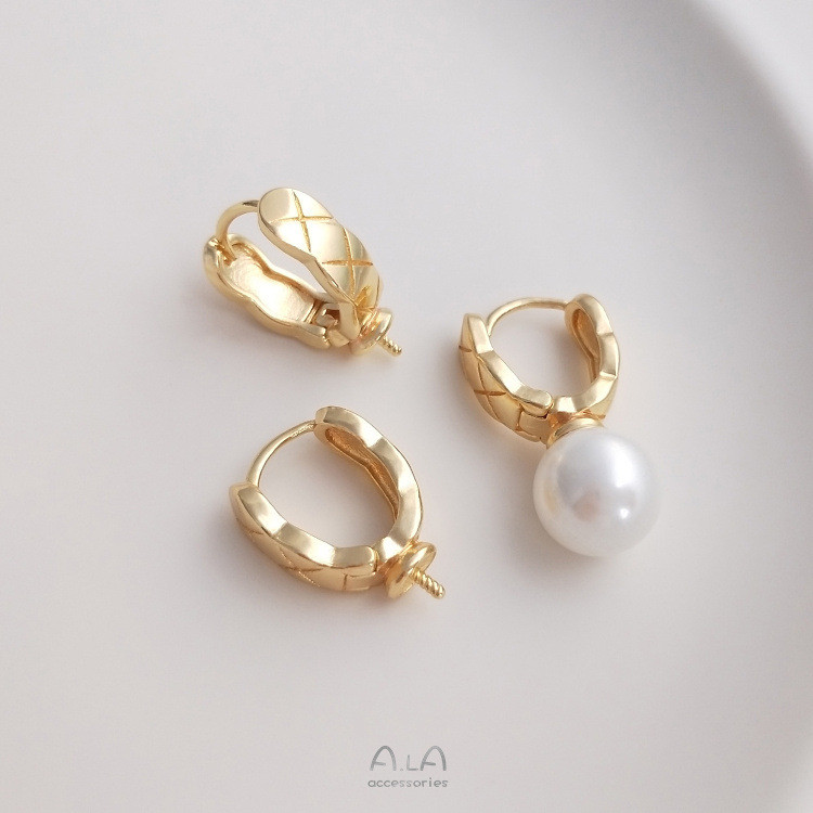 สร้อยคอมุกครึ่งวง ประดับเพชร ทองคำ 14K งานแฮนด์เมดสไตล์คลาสสิก แฟชั่น ICM5