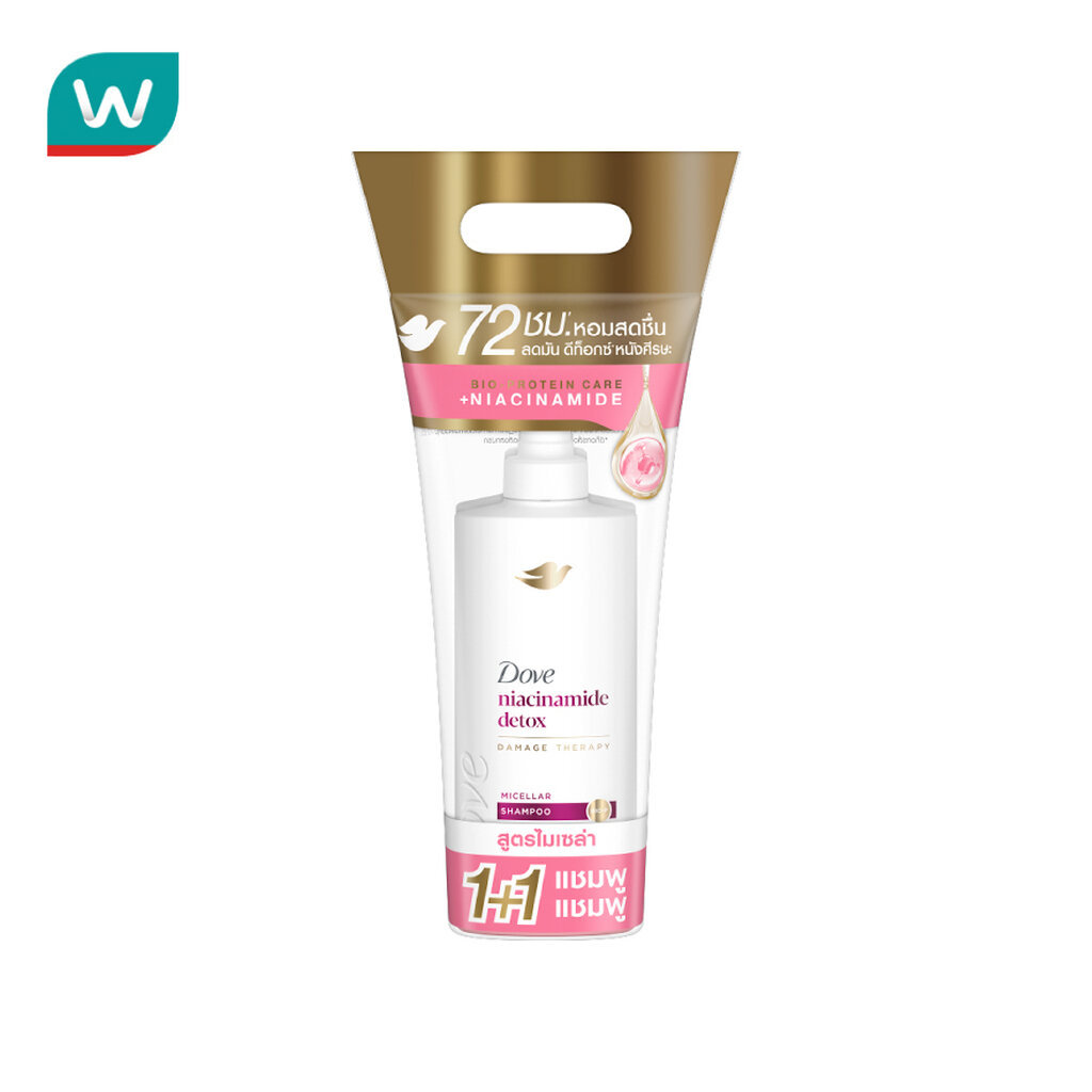 Dove โดฟ ไมเซล่า แชมพู ไนอะซินาไมด์ ดีท็อกซ์ 360 มล.แพ็คคู่