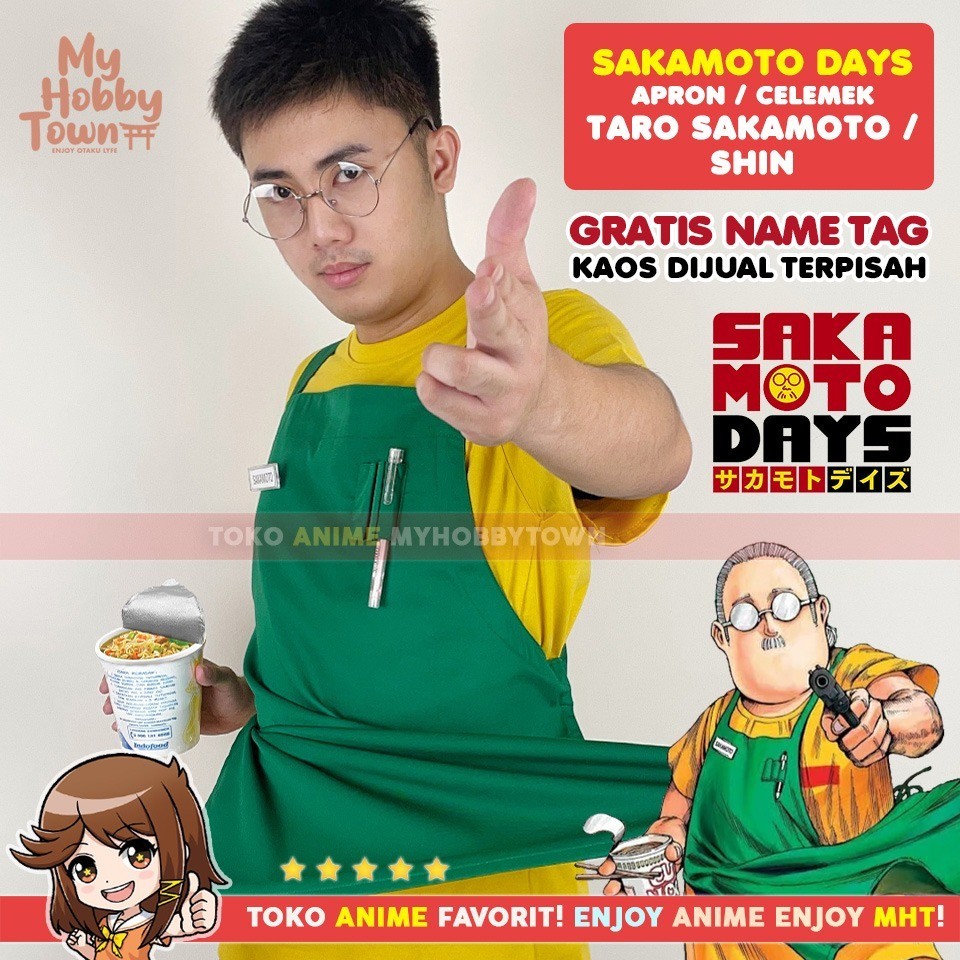 ผ้ากันเปื้อนอนิเมะ Sakamoto Days - คอสเพลย์ Taro Sakamoto Shin