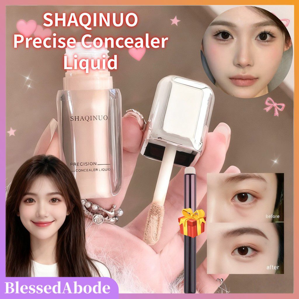 ของขวัญฟรีSHAQINUO คอนซีลเลอร์ที่แม่นยํา Liquid Dark CirclesBrightening CONCEALER & Peach Corrector 
