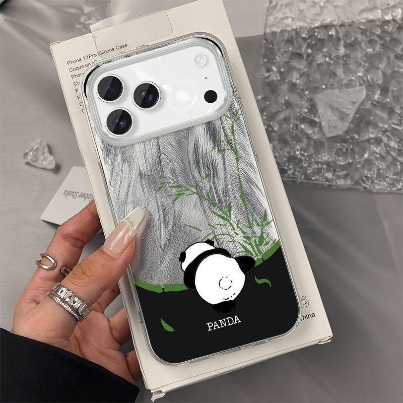 Panda Bamboo เหมาะสําหรับเคสโทรศัพท์ 17AIR 16PRO น่ารัก 15 สนุก 14 เคสแข็ง 13/X