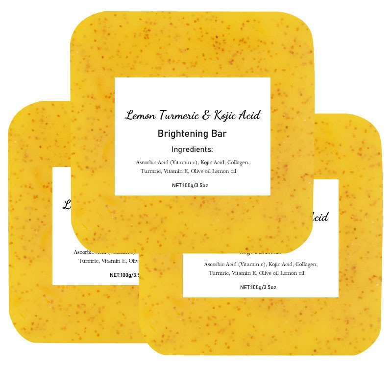 U2W9 READY STOCK สบู่ขมิ้น Koji Acid Lemon Scrub Soap Granular Soap สบู่อังกฤษสไตล์ยุโรป พร้อมสต็อก