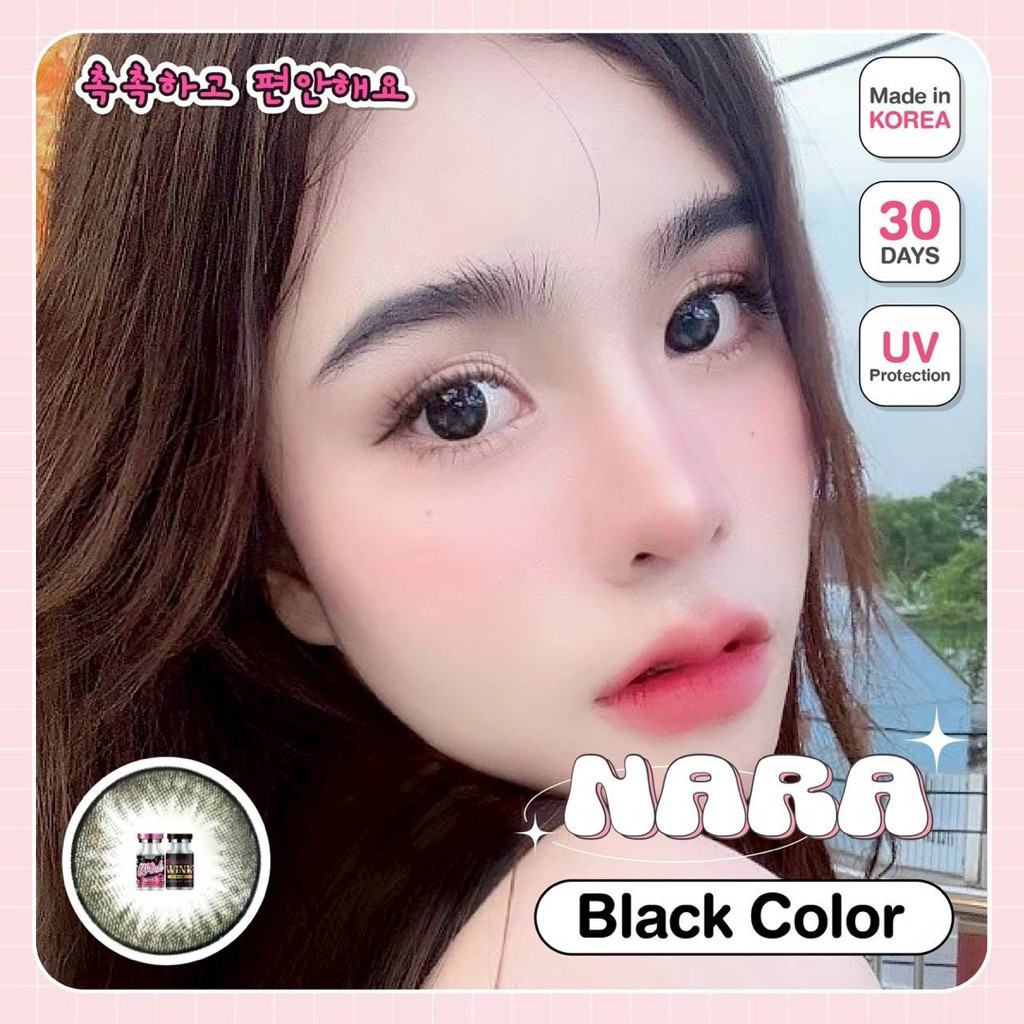 คอนแทคเลนส์ Wink Nara สีดำ ขนาดตาโต
