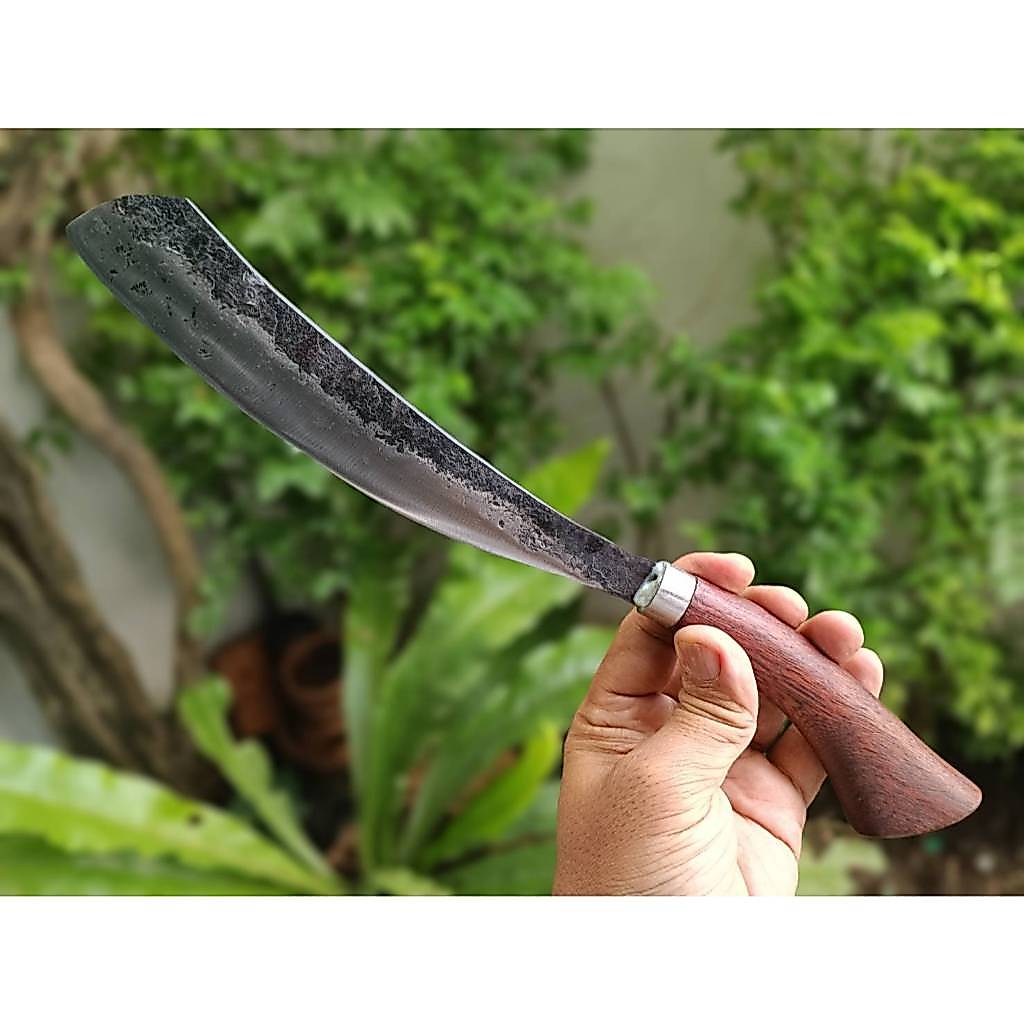 ปารัง มีดแรมโบ้ มีดปารัง Parang Rambo knife มีดเดินป่า มีดแคมป์ อีตัด อีโต้ ใบ 8.5” เหล็ก ตลป. ตีร้อน ด้ามไม้หลุมพอ