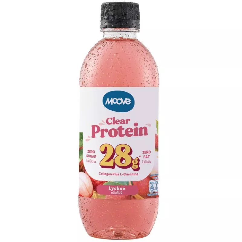 มูฟโปรตีนใสกลิ่นลิ้นจี่ 400มล. Moove Clear Protein Lychee 400ml. [หมายเลขบาร์โค้ด 8859833200154]