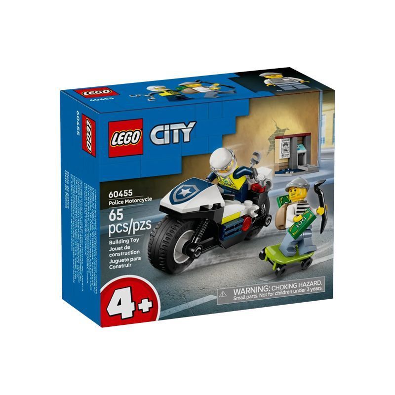 [รับประกัน] LEGO (LEGO) Building Block City Series 60455 Police Motorcycle Pursuit Toy/zz6.30