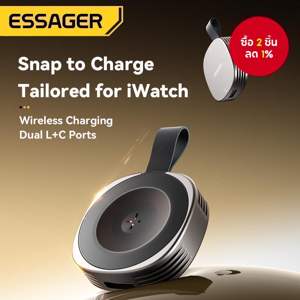Essager ที่ชาร์จไร้สายแม่เหล็ก สําหรับ Apple Watch 8 7 6 5 4 3 2 SE ที่ชาร์จแม่เหล็กไร้สายแบบ USB Type C พกพาสะดวก สําหรับ iWatch Ultra
