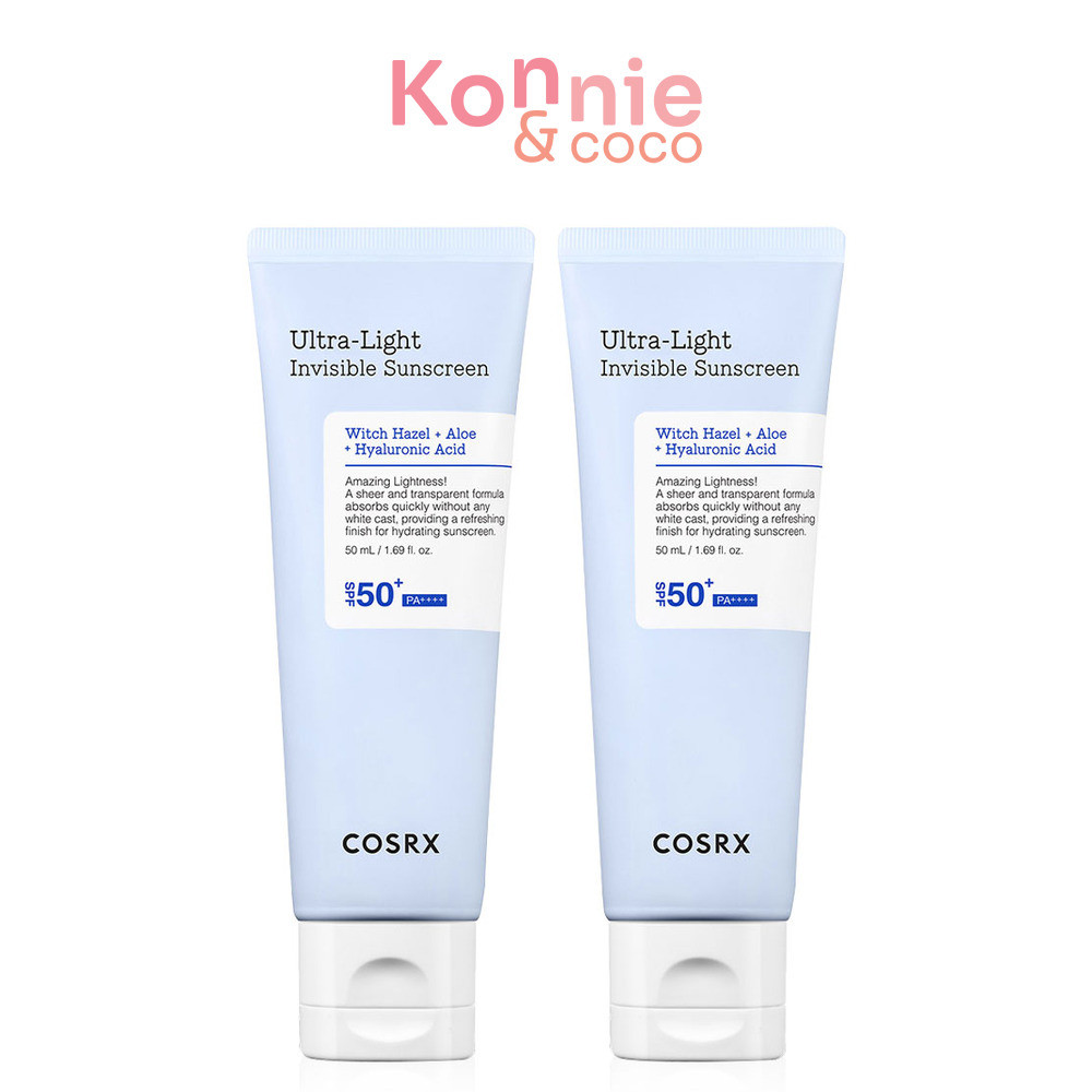 COSRX Ultra-Light Invisible Sunscreen SPF50 PA++++ [50ml x 2pcs] ครีมกันแดดเนื้อเซรั่ม จากคอสอาร์เอ็