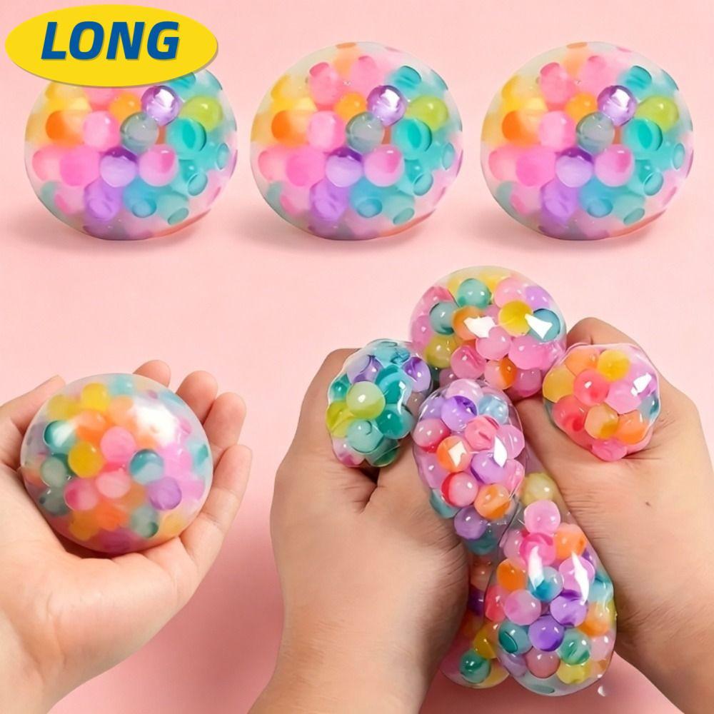 LONNGZHUAN Squishy Stress Ball, Soft TPR Rainbow Bead Stress Ball, Squishy Pinch Ball เด็กผู้ใหญ่