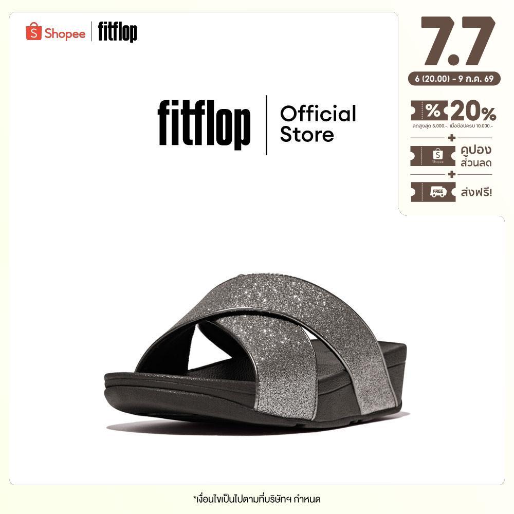 FITFLOP LULU GLITTERDUST CROSS SLIDES รองเท้าแตะผู้หญิง รุ่น IK6-054 สี PEWTER