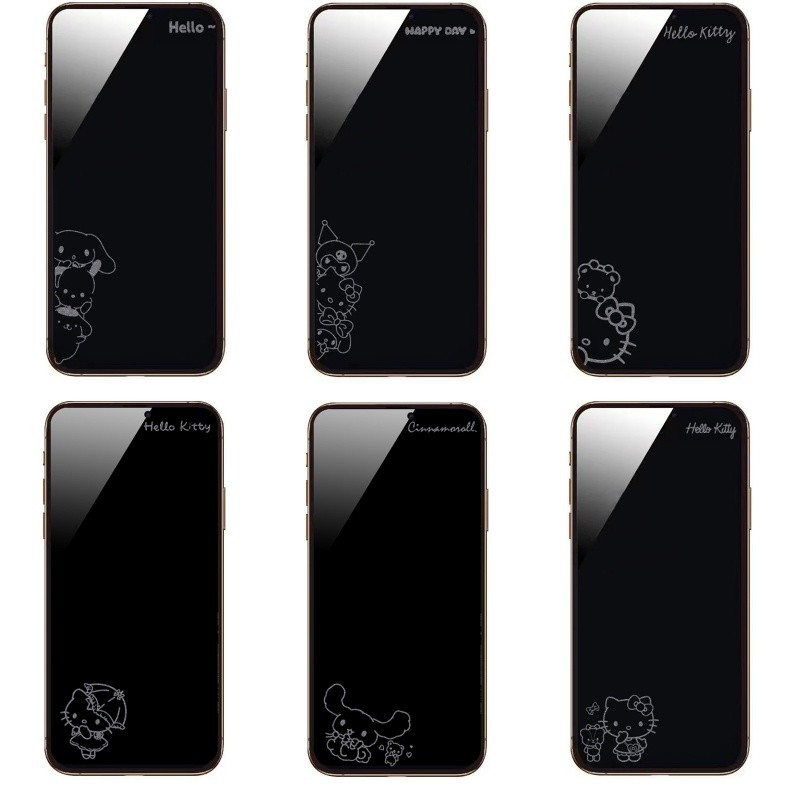 ป้องกันหน้าจอสําหรับiPhone 17 16 15 14 13 12 11 Pro Max Plus 16E 17E X XS XSMAX XRเต็มรูปแบบกระจกนิรภัยการ์ตูนเงา