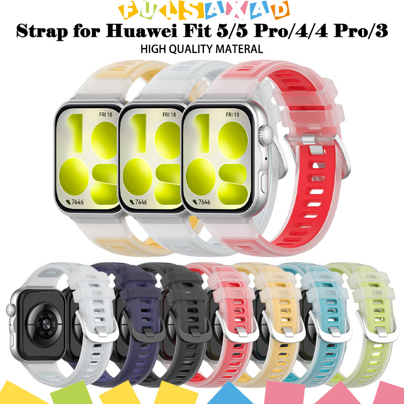 สายซิลิโคนใส for Smartwatch Huawei Fit 5/5 Pro/4/4 Pro/3 สายรัดข้อมือกีฬาปรับได้สายรัดข้อมือสร้อยข้อมืออุปกรณ์เสริม