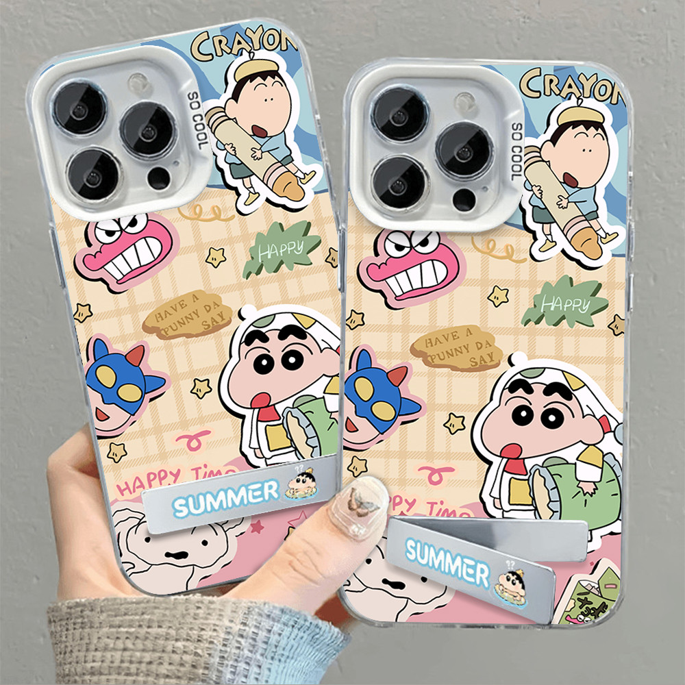 เคสโทรศัพท์ ลายชินจังน่ารักสดใส เหมาะสำหรับ iPhone 13 15 XSMAX 11 17 16 14 12 XR XS กันกระแทก