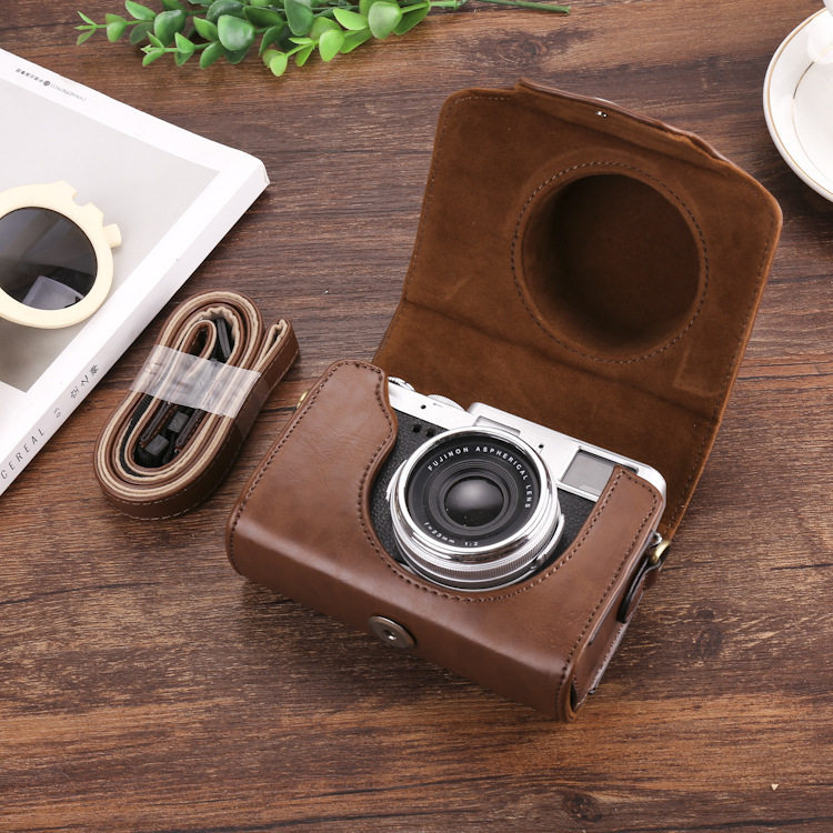 เหมาะสําหรับ Fuji X100V Series X30 เคสหนัง Nikon J5 Panasonic GF9lx100 กระเป๋ากล้อง Canon กันกระแทกก