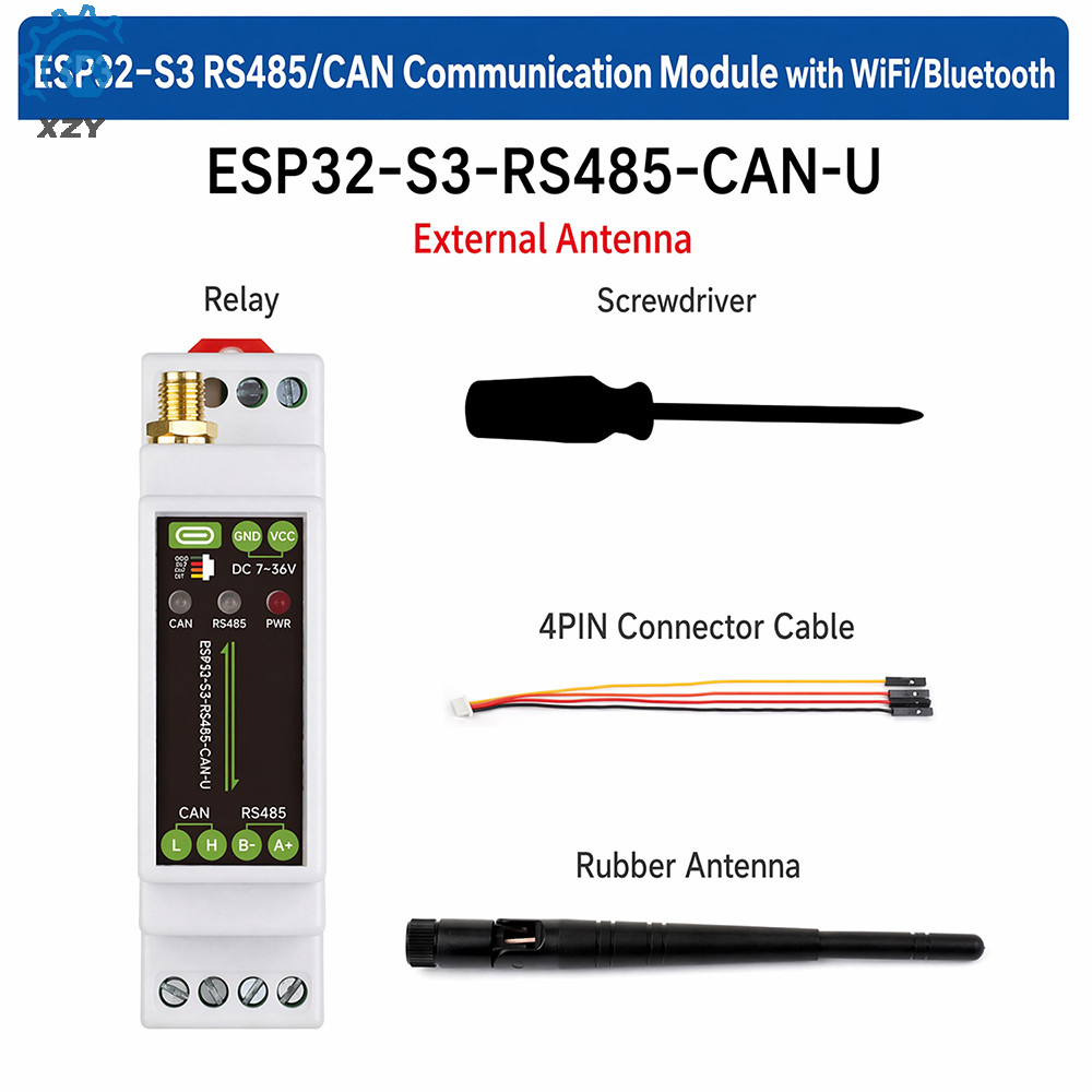 ESP32-S3-RS485-CAN 1-Channel WiFi บลูทูธรีเลย์บอร์ดควบคุมอุตสาหกรรม RS485 CAN Communicator ประเภท C
