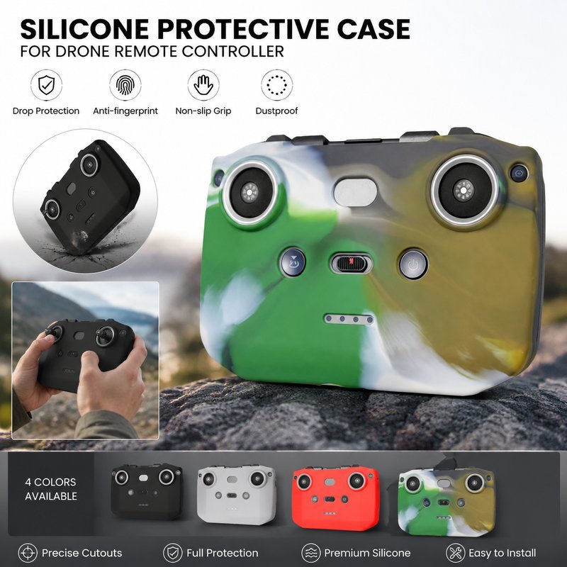 ปลอกรีโมทโดรน เคสซิลิโคน DJI RC-N1 RC-N2 RC-N3 ขนาดพอดีรีโมท มีช่องเว้นปุ่ม ใช้ถอดใส่ได้ง่าย ซิลิโคนยืดหยุ่น
