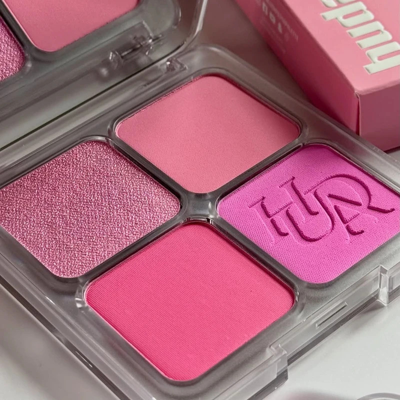 Blush Filter Blurring Blushlighters Palette - 4 เฉดสี Airbrush Matte Finish Face Blusher & Highlighter ชุดแต่งหน้า Soft Glow