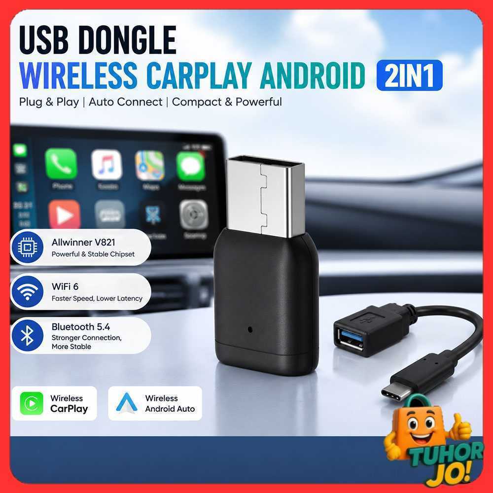 อะแดปเตอร์อัตโนมัติ Android CarPlay แบบมีสาย USB 2in1 - X8