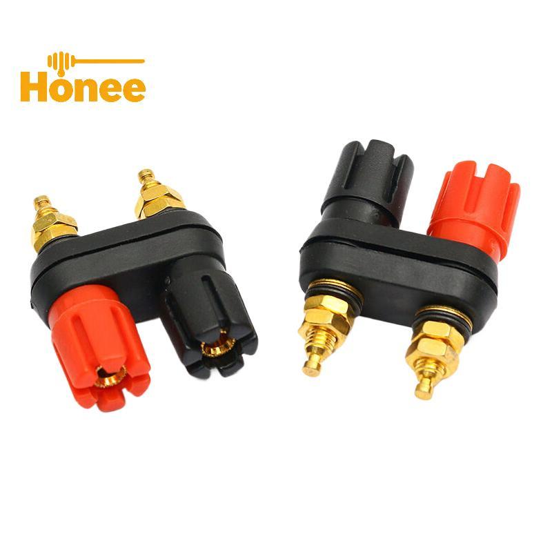 [Honee] ลําโพง Banana Plug Terminal Connector Banana Soet Dual Female Plug สําหรับลําโพงเครื่องขยายเสียง Dual 2-Way Banana Plug Ja Nice