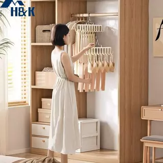 [H&K] ประหยัดพื้นที่ Multi Hook Hanger 360 หมุนลื่นสําหรับ Bras Camisoles Tank Tops เข็มขัดตู้เสื้อผ้าขนาดเล็ก Solution {th}