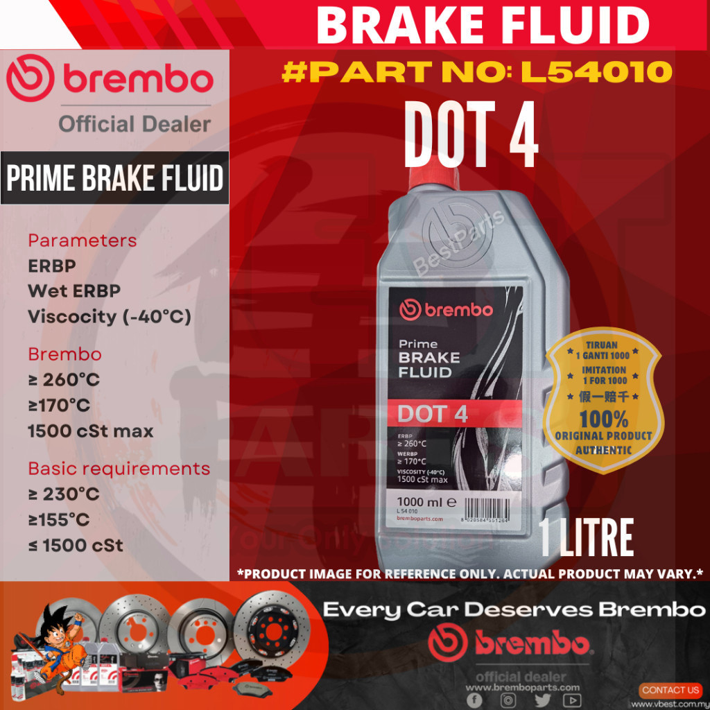 Brembo น้ํามันเบรกพรีเมี่ยม DOT4 DOT4 LV DOT5.1 เบรคมิยากิ 500ml 1L