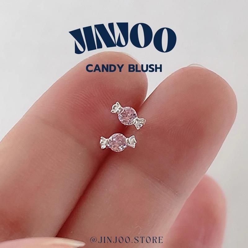 Jinjoo ต่างหูเล็ก รุ่น Candy blush  ขนาดเล็กจิ๋ว แป้นทับ925+จุกยาง