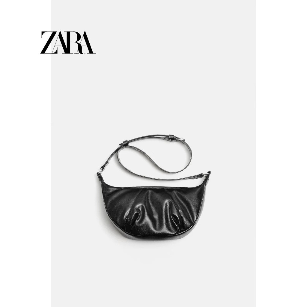 2025 ใหม่สไตล์ Zara ผู้ชายและผู้หญิงกระเป๋าสะพายสลิง ZarA สีดํากันน้ํา Crossbody กระเป๋าสะพายผู้ชาย 
