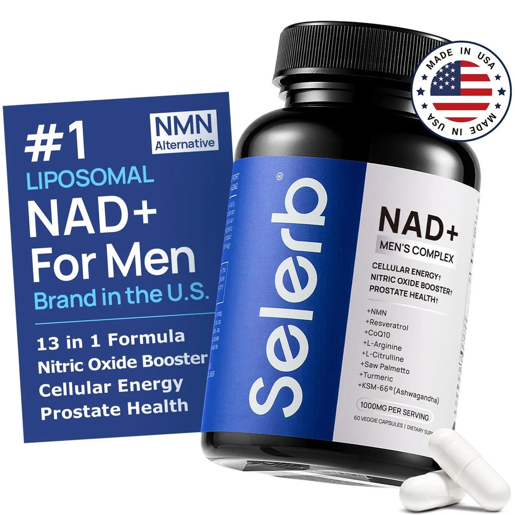 SelerbNAD+forMenwithNMN-LipomalComplewithTrans-Resveratrol,CoQ10,&Ashwagha-รองรับCellularRenewal,Ene